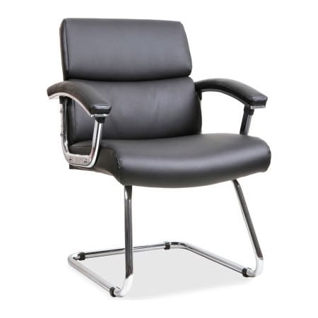 Lorell Lorell Sled Base Leather Guest Chair - Black 20019